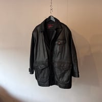 90's half leather coat