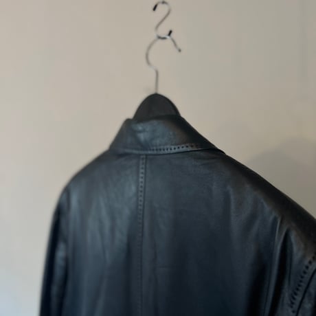 90's chesterfield leather coat