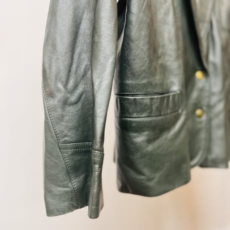80's leather jacket green made in italy