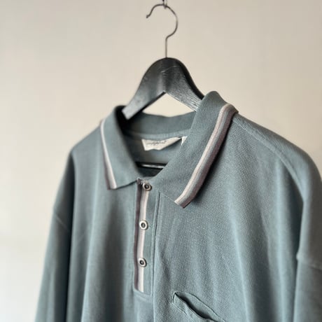 90's polo shirt green×gray