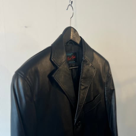 90's chesterfield leather coat