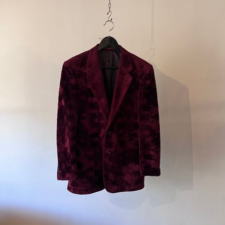 90's velours tailored jacket bordeaux