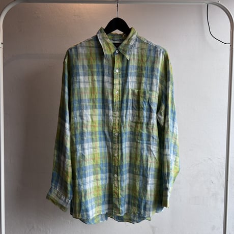 90's j.crew  linen check shirt