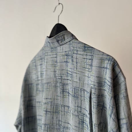 90's "絣柄" long sleeve shirt