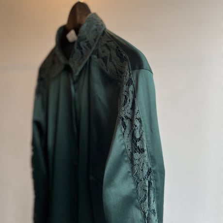 made in italy switch lace shirt green