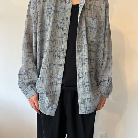90's "絣柄" long sleeve shirt