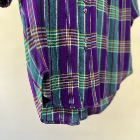 80's rayon check shirt