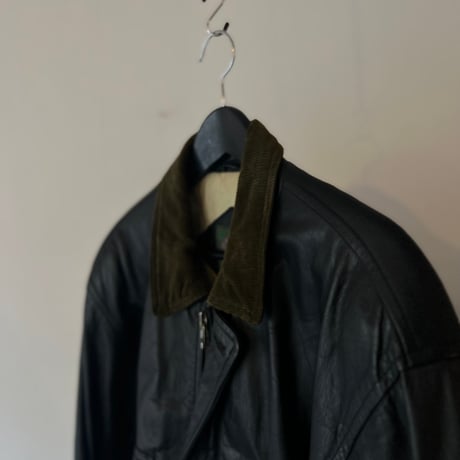 80's switch corduroy leather coat