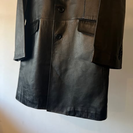 90's chesterfield leather coat