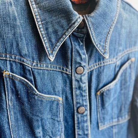 70's denim long shirt made in USA