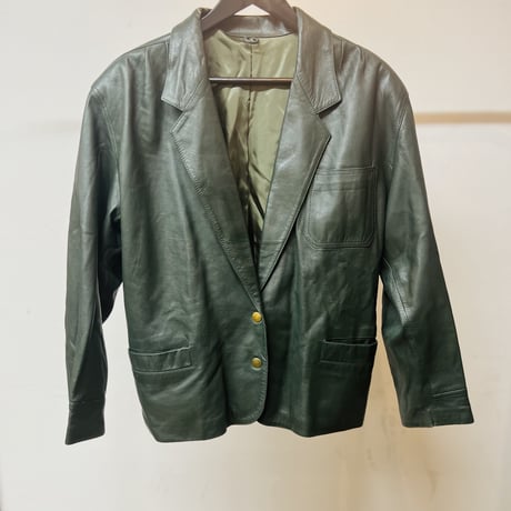80's leather jacket green made in italy