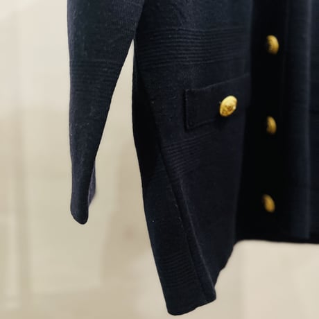 90's gold button cardigan navy