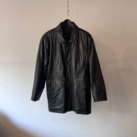 90's half leather coat