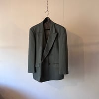 90's three piece double set up suit green