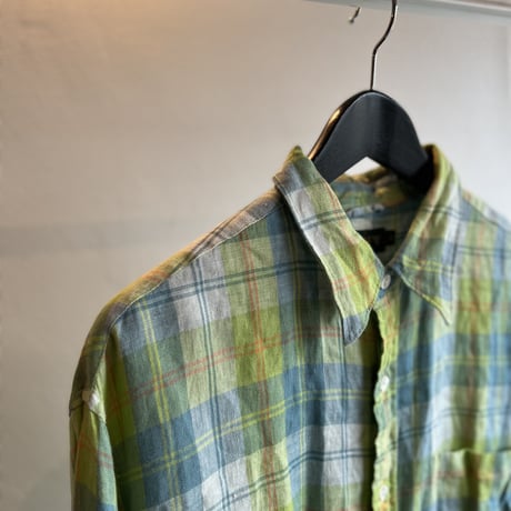 90's j.crew  linen check shirt