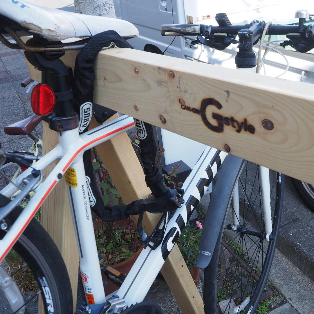 サイクルスタンド 自転車スタンド ディスプレイAフレーム 木製 オーダーサイズ可 can-onGstyle木製サイクルスタンド(受注生産 | 観音寺WEB商店街