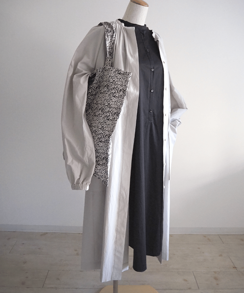コットンキュプラフライフロントスモックドレス/R&D.M.co- | DONOVAN