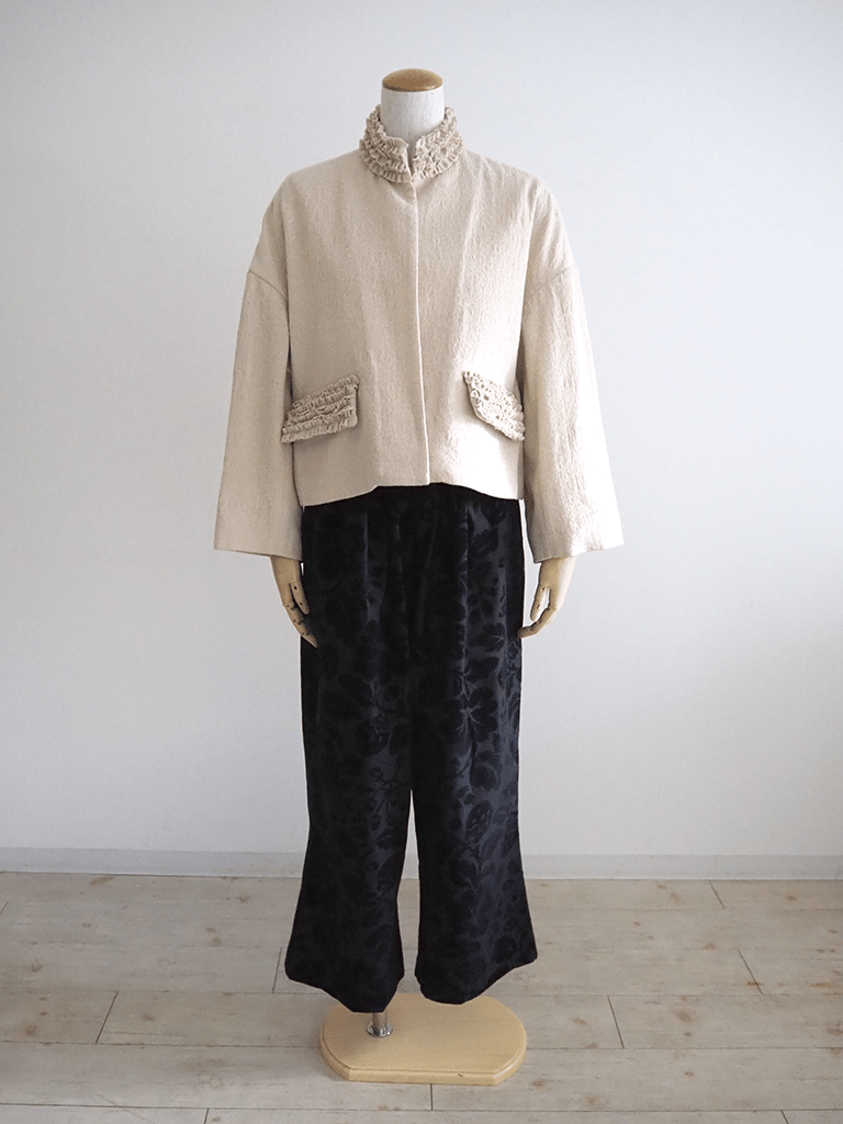 ENFOLD(エンフォルド)】 メモリーツイル BIGカラーショートJACKET  