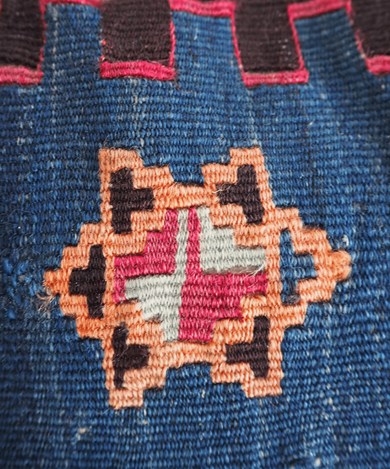 アンティークキリム　クッションカバー オールドキリム クッションカバー ヴィンテージ ウール コットン