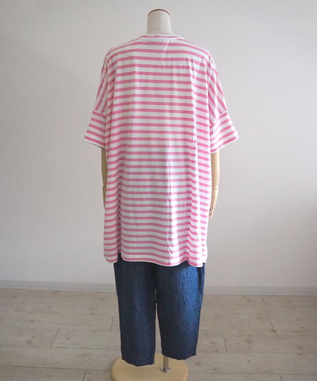 ガーゼボーダーオーバーサイズH/Tシャツ/R&D.M.co-