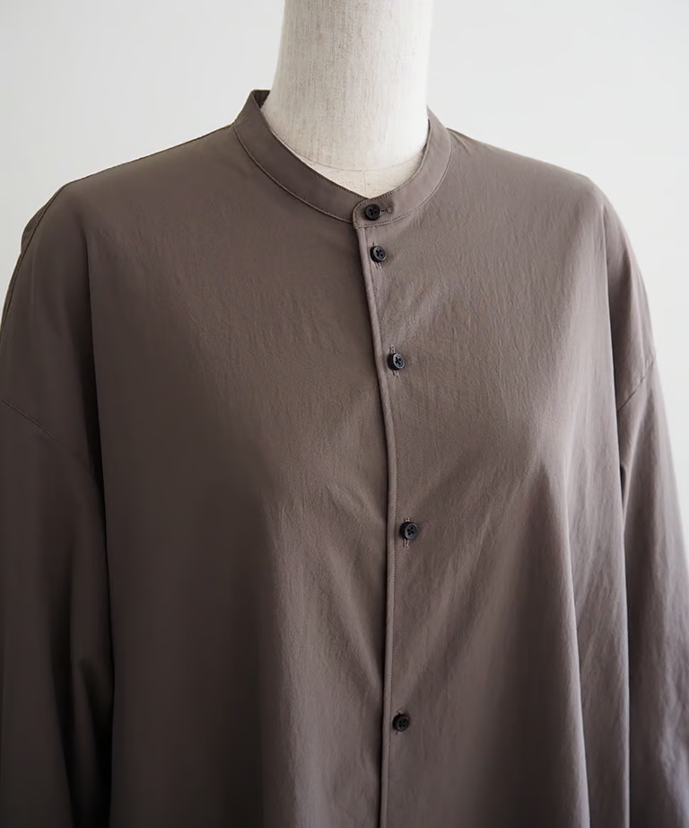 ストレッチポリエステルマットタイプライターマオカラーシャツ