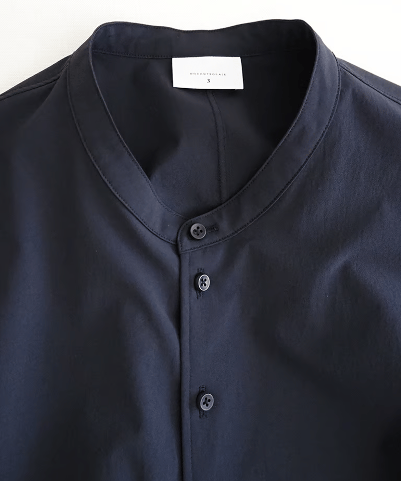 ストレッチポリエステルマットタイプライターマオカラーシャツ