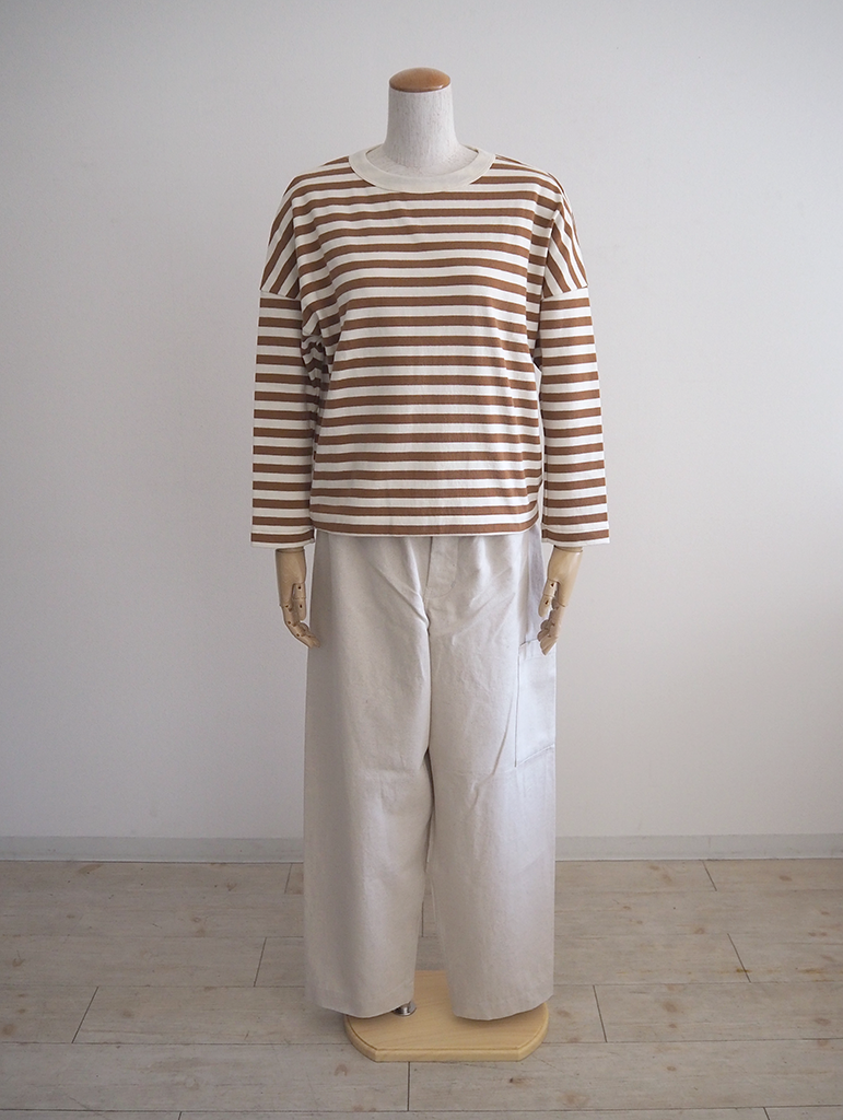 裏起毛ボーダードロップショルダーシャツ/R&D.M.co- | DONOVAN