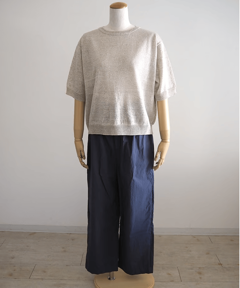 アトリエダンタン　リネンクルーネックトップス Atelier d'antan | リネンクルーネックニット〈 Jenner 〉 3colors