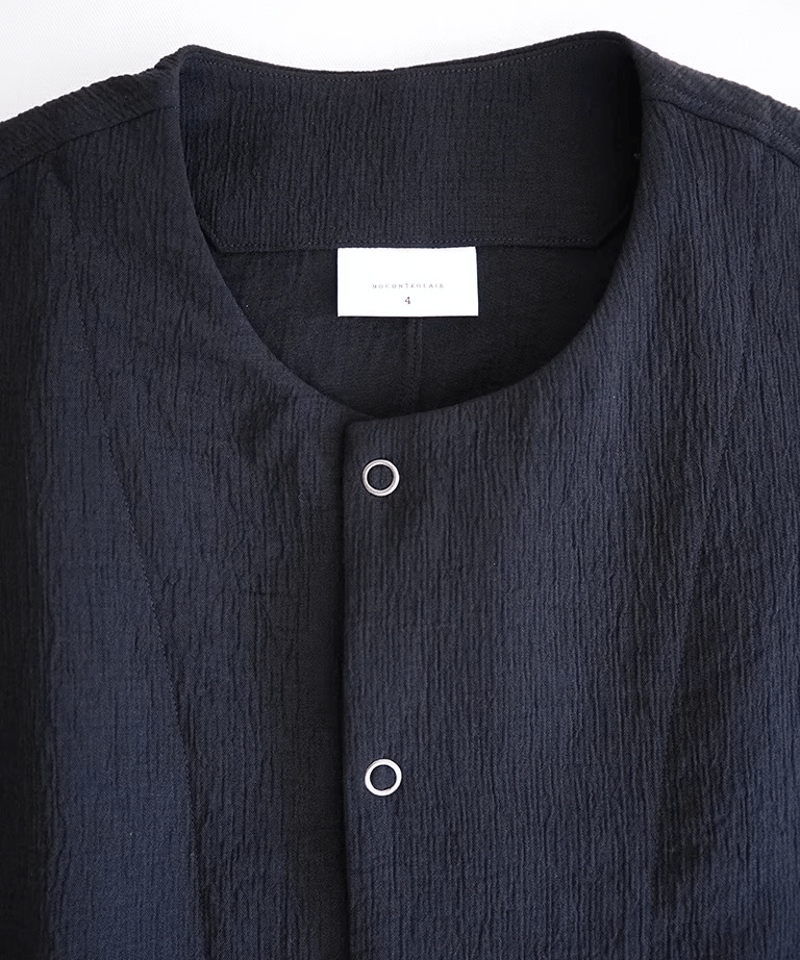 ポリエステル二重楊柳ノーカラーコートオーバーサイズ/NO CONTROL AIR