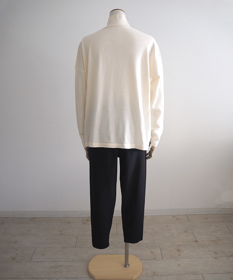 スーピマカシミアリリース天竺ハイネック長袖Tワイド/ゴーシュ