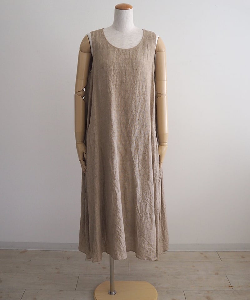 ブラウンリネンノースリーブワンピース/ゴーシュ | DONOVAN 