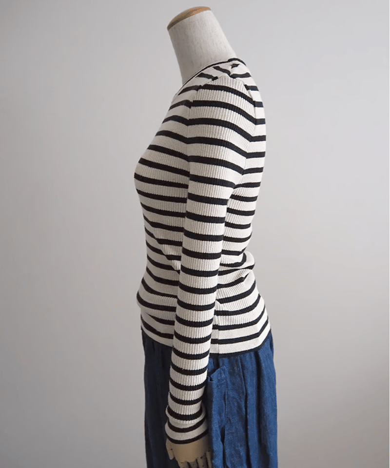 R&D.M.Co-☆今期新品未使用クルーネックリブニットソー　ブラック リブニット＆ソークルーネックシャツ/R&D.M.co- | DONOVAN