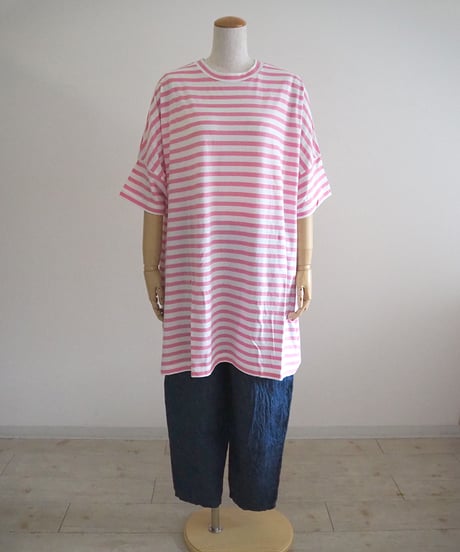 ガーゼボーダーオーバーサイズH/Tシャツ/R&D.M.co-