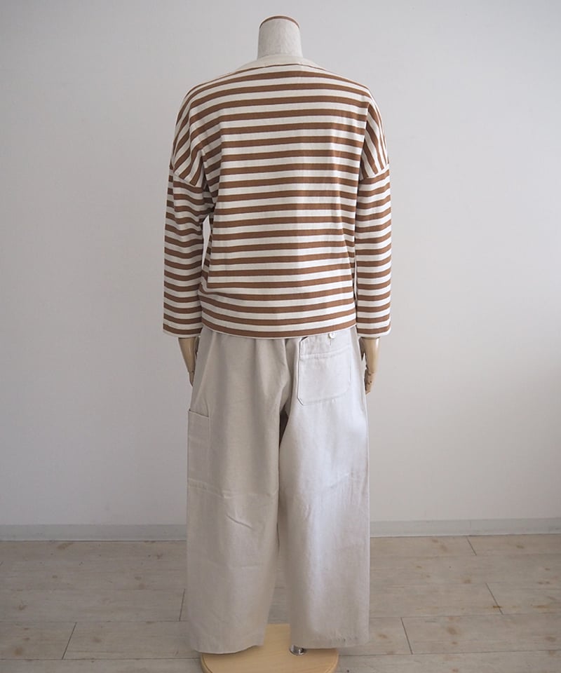 【タグつき未使用】R&D.M.CO- ボーダードロップショルダーシャツ 裏起毛ボーダードロップショルダーシャツ/R&D.M.co- | DONOVAN