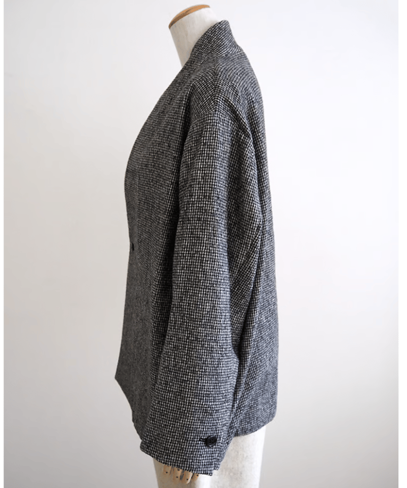 Tia（ティーア）コットンウールノーカラージャケット