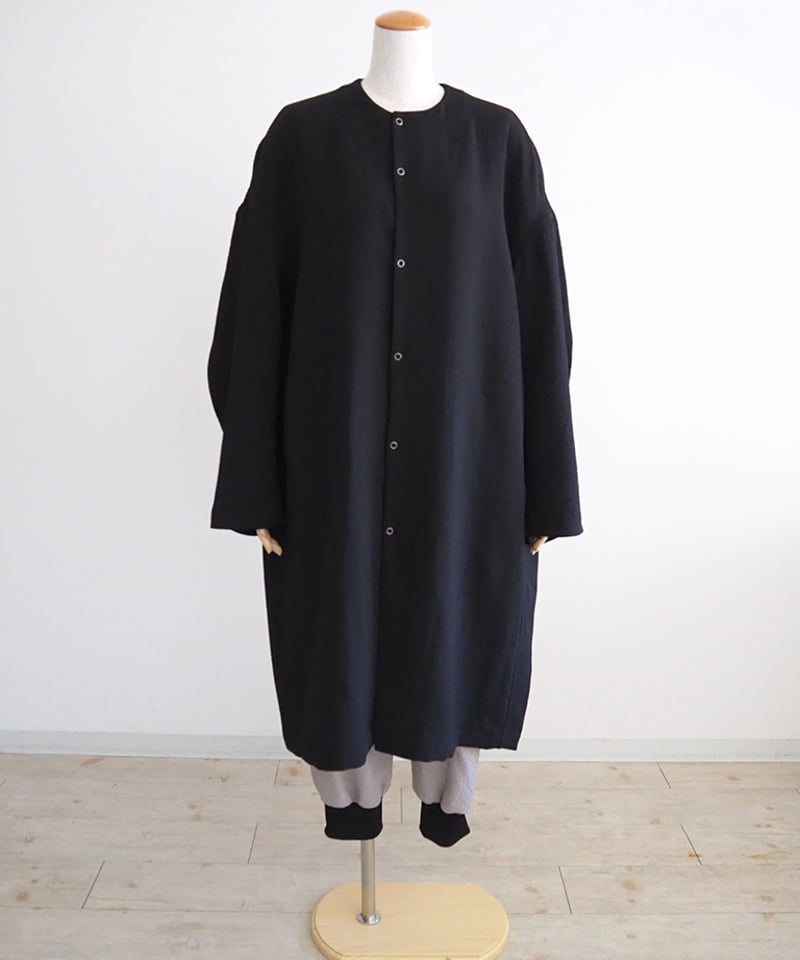 ポリエステル二重楊柳ノーカラーコートオーバーサイズ/NO CONTROL AIR