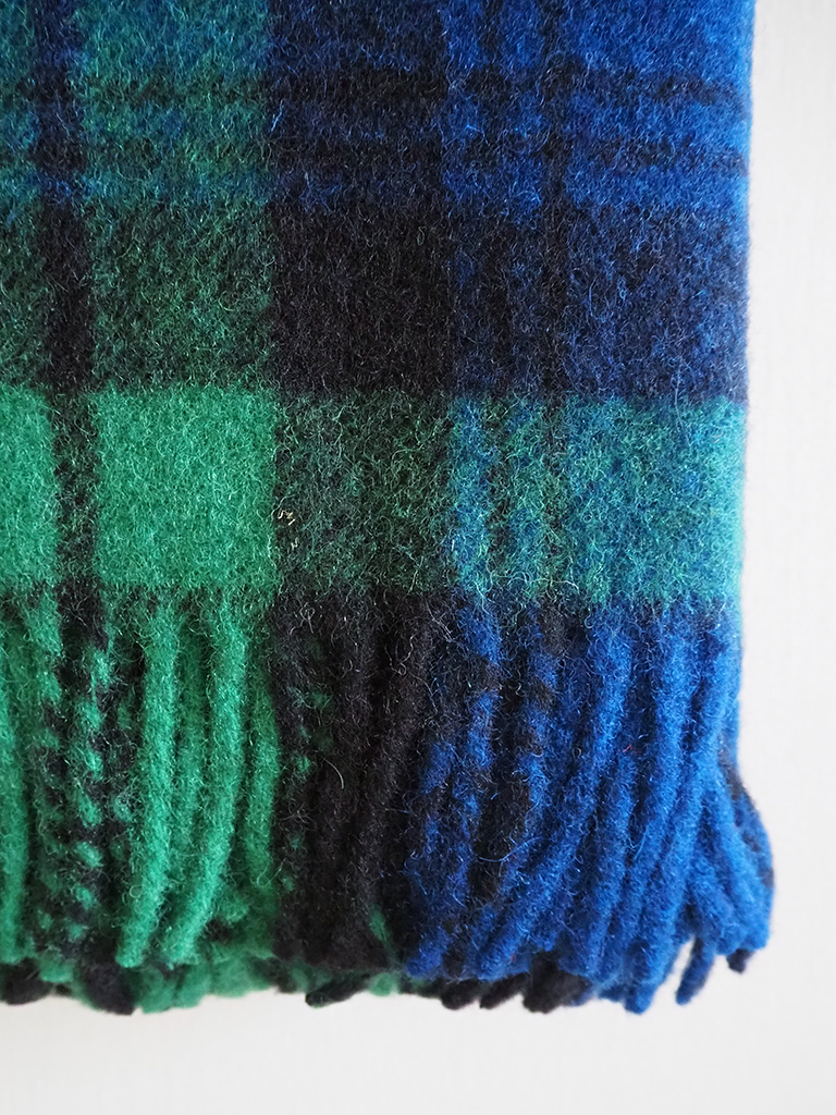 KILLARNEY ウール毛布 クリーム グリーンチェック ケリーウールチェックブランケット/Kerry Woollen Mills | DONOVAN