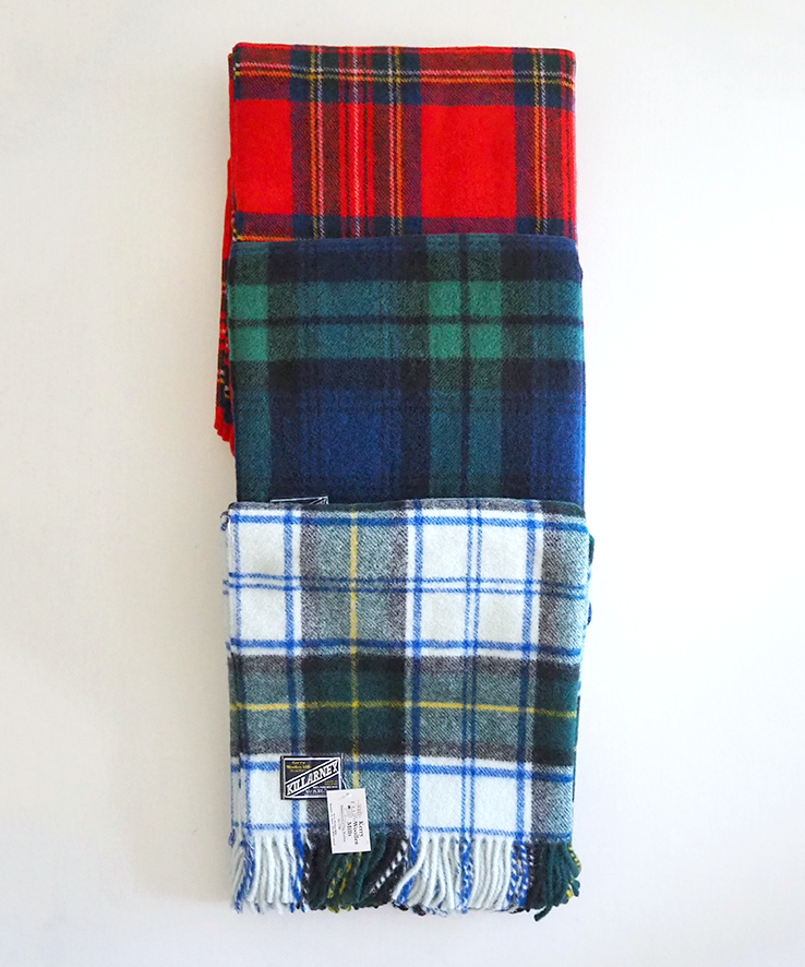 KILLARNEY ウール毛布 クリーム グリーンチェック 【公式通販】