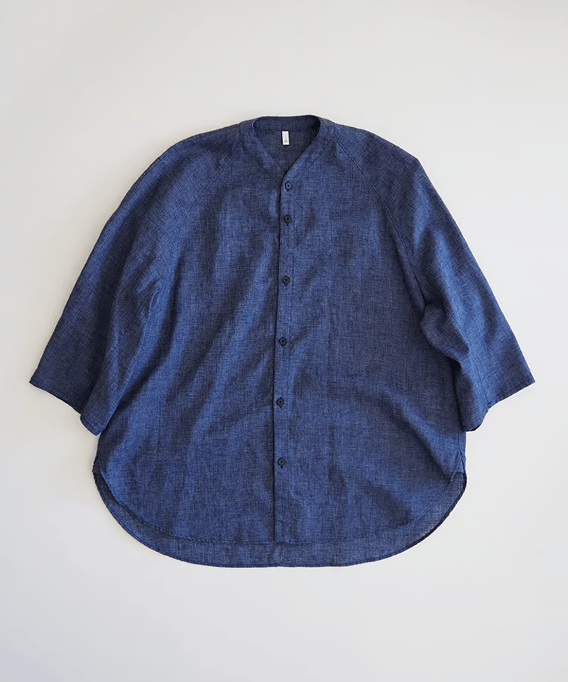 【美品】  FIRMUM / フィルマム | 混紡ポリエステル リネンスラブローン ポロシャツ ライクプルオーバー | XS | ネイビー | レディース FIRMUM / フィルマム | 混紡ポリエステル リネンスラブローン
