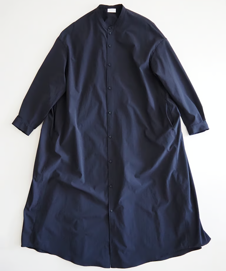 ストレッチポリエステルマットタイプライターマオカラーシャツ 