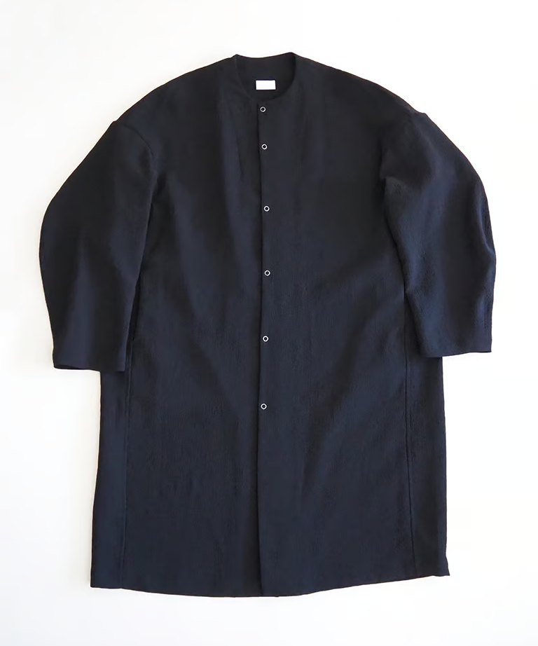 Y's／ワイズ　オーバーサイズノーカラーウールコート（M）黒　スナップボタン Y's - Y's(ワイズ) コート サイズ2 M レディース美品 - 黒 長袖/冬の