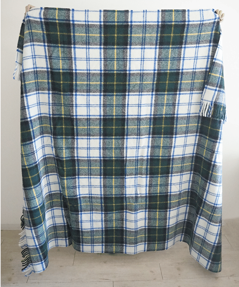 【美品ヴィンテージ】WILSON ウール チェック柄 ブランケット　グリーン系 PENDLETON - ペンドルトン 70s USA製 ウール ヴィンテージ