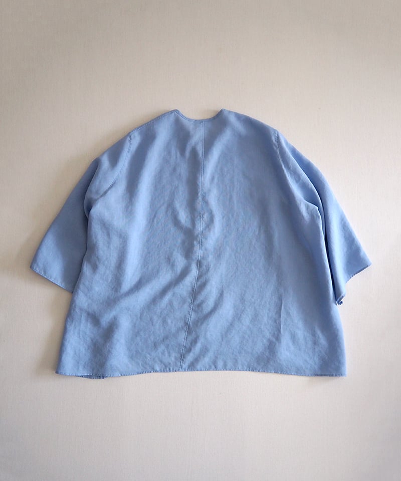 スラブトリアセテートガーゼノーカラーフレアシャツ/NO CONTROL AIR