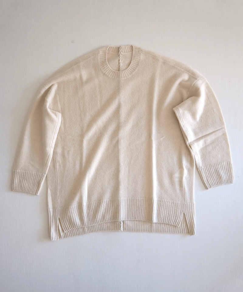 ホワイトカシミア横編プルオーバーニット/NO CONTROL AIR | DONOVAN