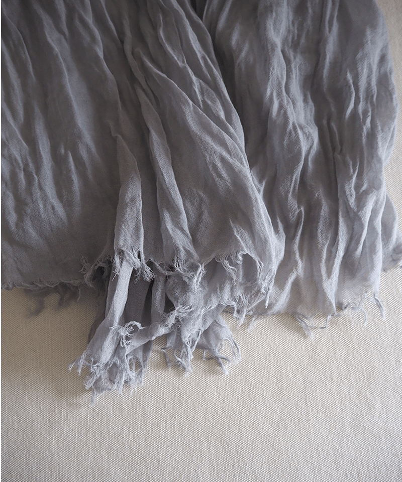 evamevaコットンストール evameva (エヴァムエヴァ) Cotton georgette diagonal stole