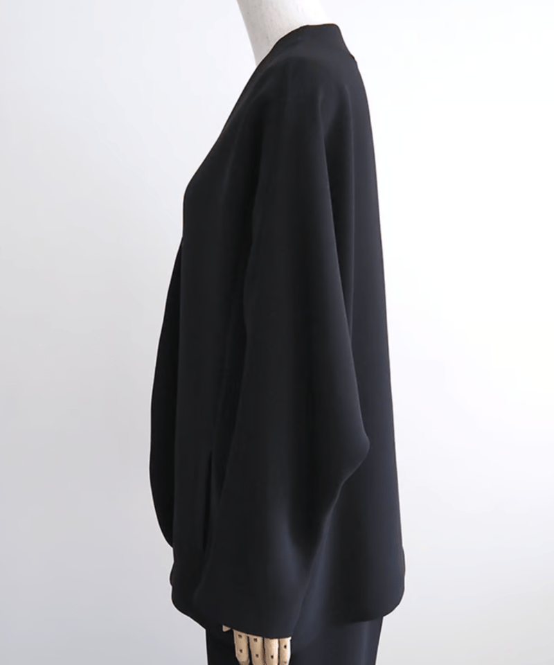 ポリエステルドレープダブルクロスドルマンジャケット/NO