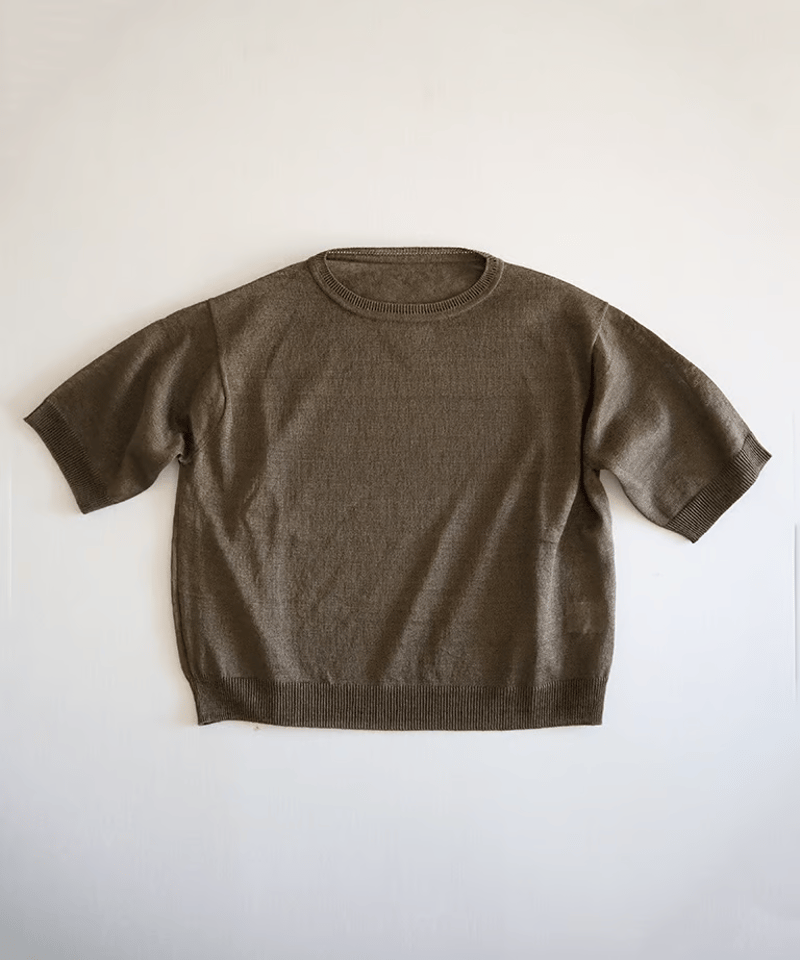 アトリエダンタン　リネンクルーネックトップス Atelier d'antan | リネンクルーネックニット〈 Jenner 〉 3colors