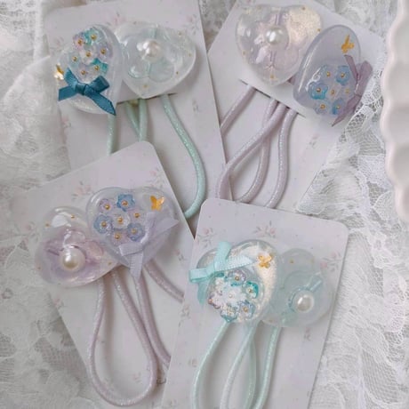 紫陽花ツインヘアゴム