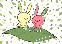 【e-14】お茶うさぎポストカード⑭