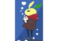 【e-12】お茶うさぎポストカード⑫